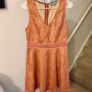 Francesca’s Dina Be Pink Lace Dress